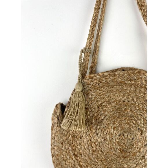 Boho Circle Jute Tassel Shoulder Bag - Picture 3 of 13